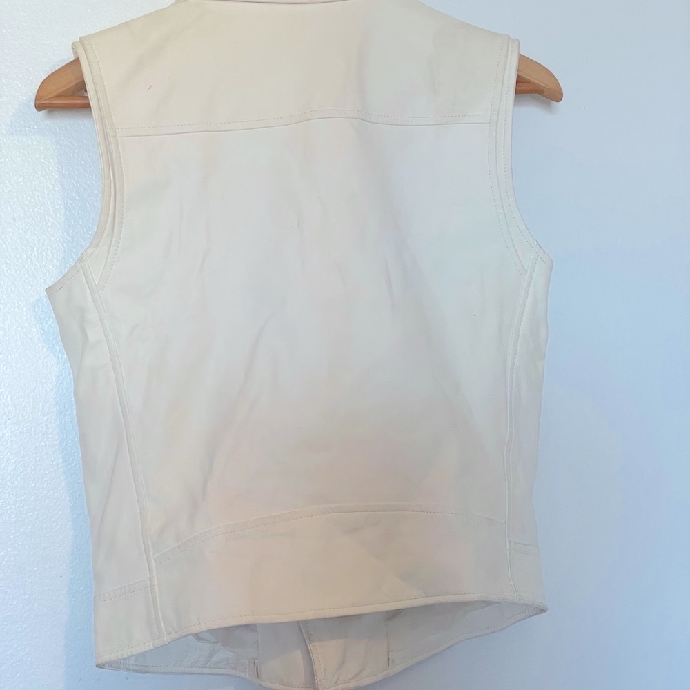 THEORY white moto 100% lambskin leather vest - Picture 6 of 6